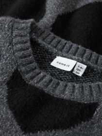 NAME IT Striktrøje Loose Brena Dark Grey Melange